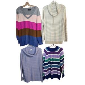 Women's 2X Sweaters Cardigans Pullovers Wholesale Bulk Lot of 4 2XL XXL 18W 20W